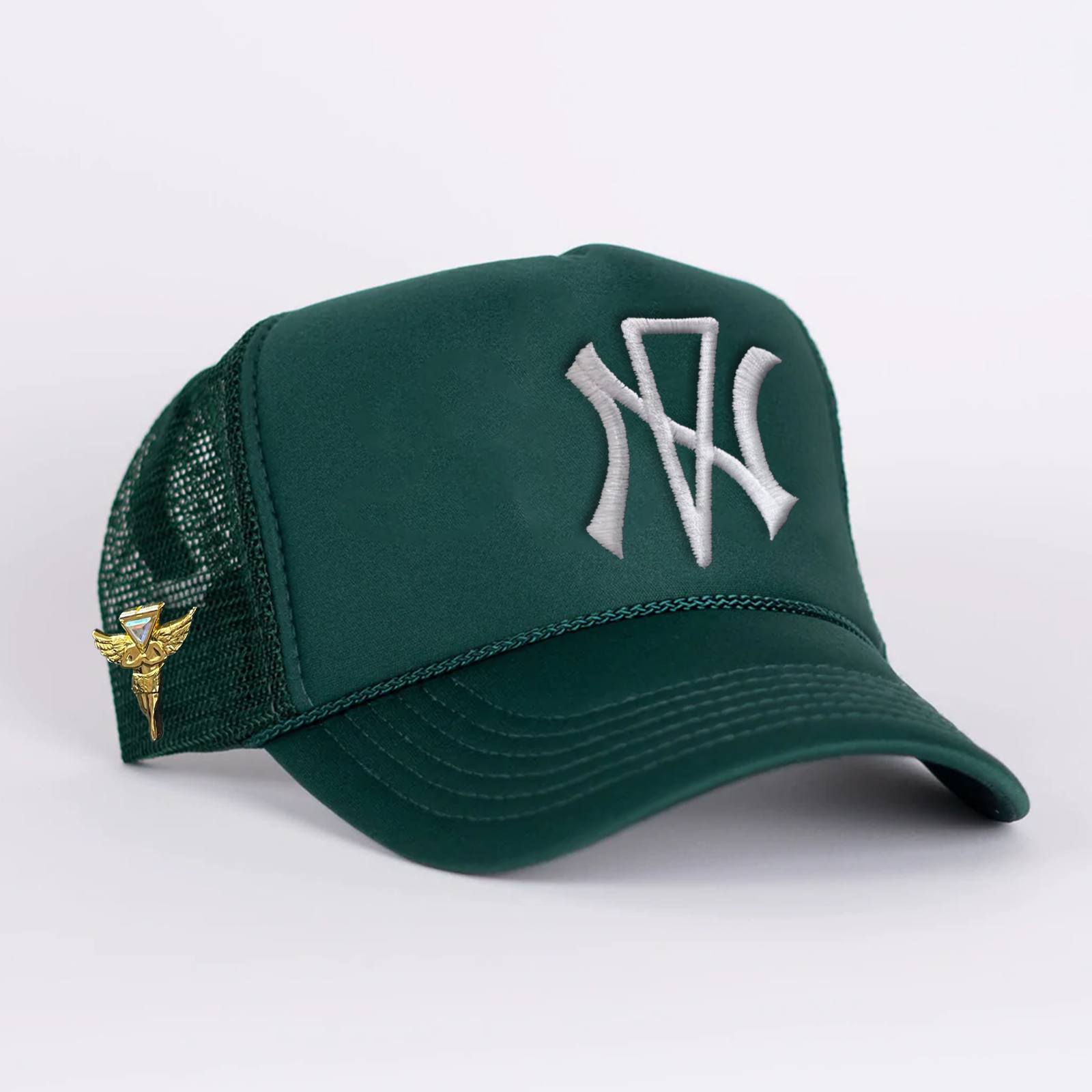 NVNY Green Snapback with Foreign Angel Pin