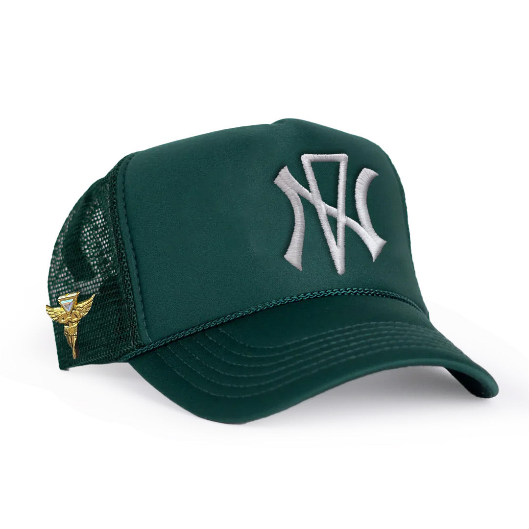 NVNY Green Snapback with Foreign Angel Pin