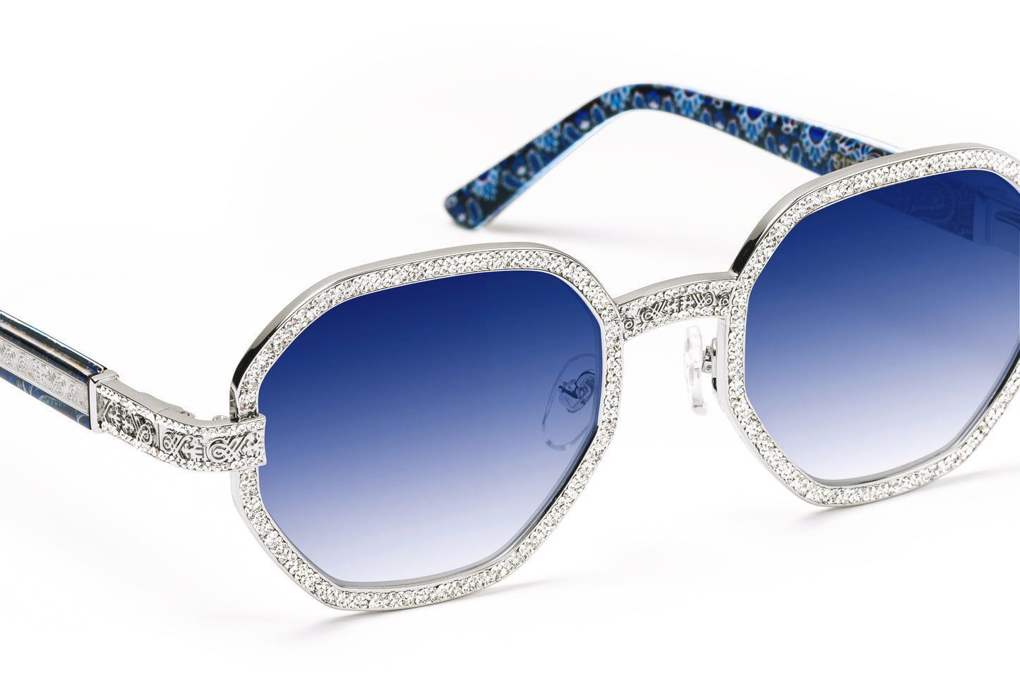 Nouvintage  Aunt Viv's Sky Sapphire Geometric Sunglasses