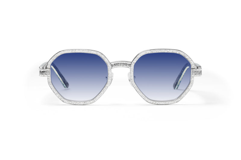 Nouvintage  Aunt Viv's Sky Sapphire Geometric Sunglasses