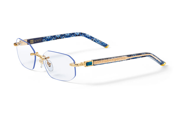 NEW Dave East 21 Gold Blue Paisley (Tanzanite) Clear