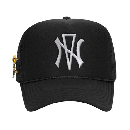 NVNY Black Snapback with Foreign Angel Pin