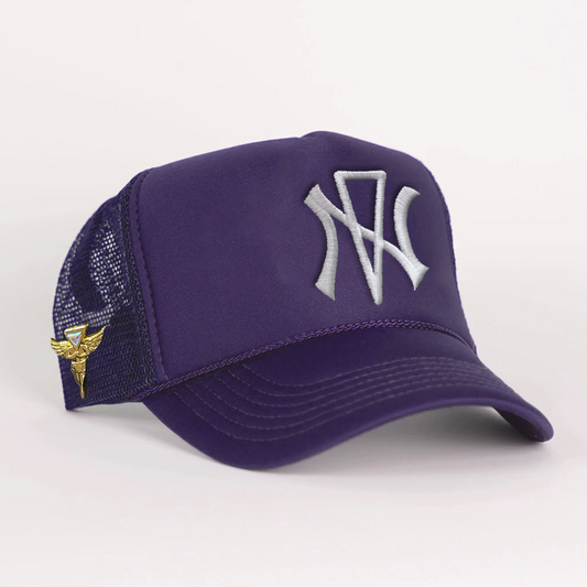 NVNY Purple Snapback with Foreign Angel Pin